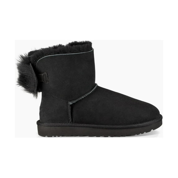 UGG Women's Fluff Bow Mini Boot, Black, Size 11