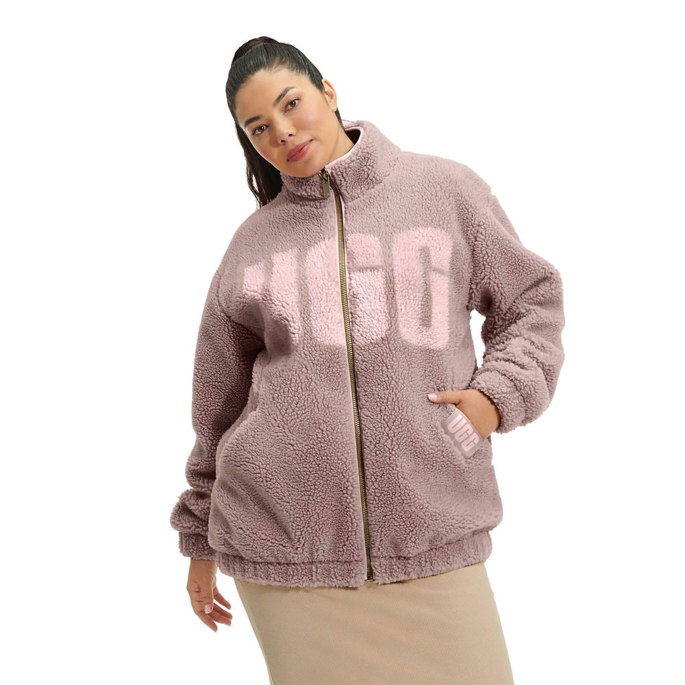 UGG Women's Raquelle Sherpa Jacket Coat, Cliff / Lotus Blossom