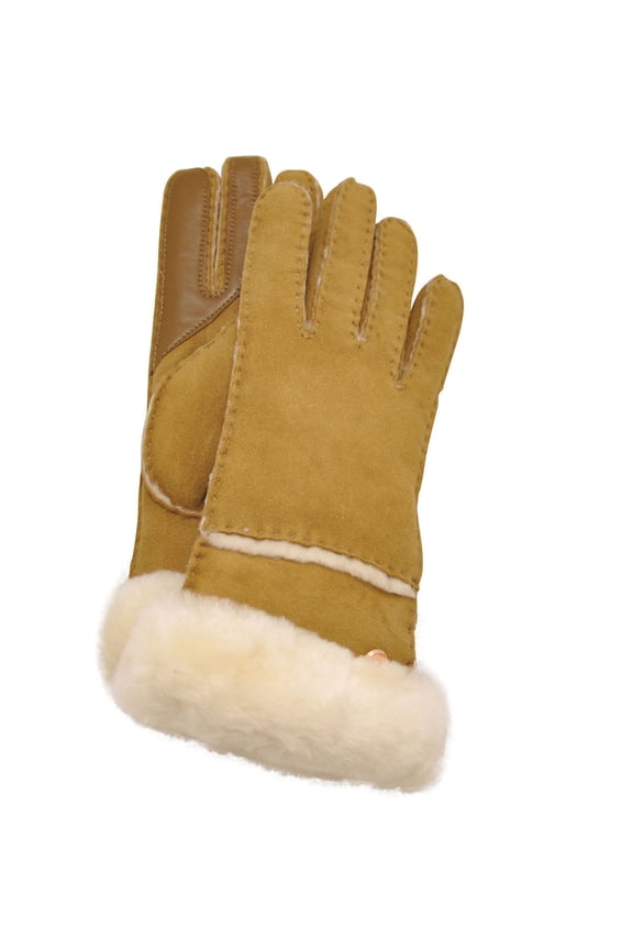Women's Sheepskin Seamed Glove in Chestnut, M