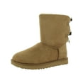 thumbnail image 1 of UGG Women's Winter Boots Shearling Bow II Suede Mid Calf, Black, 8, 1 of 8