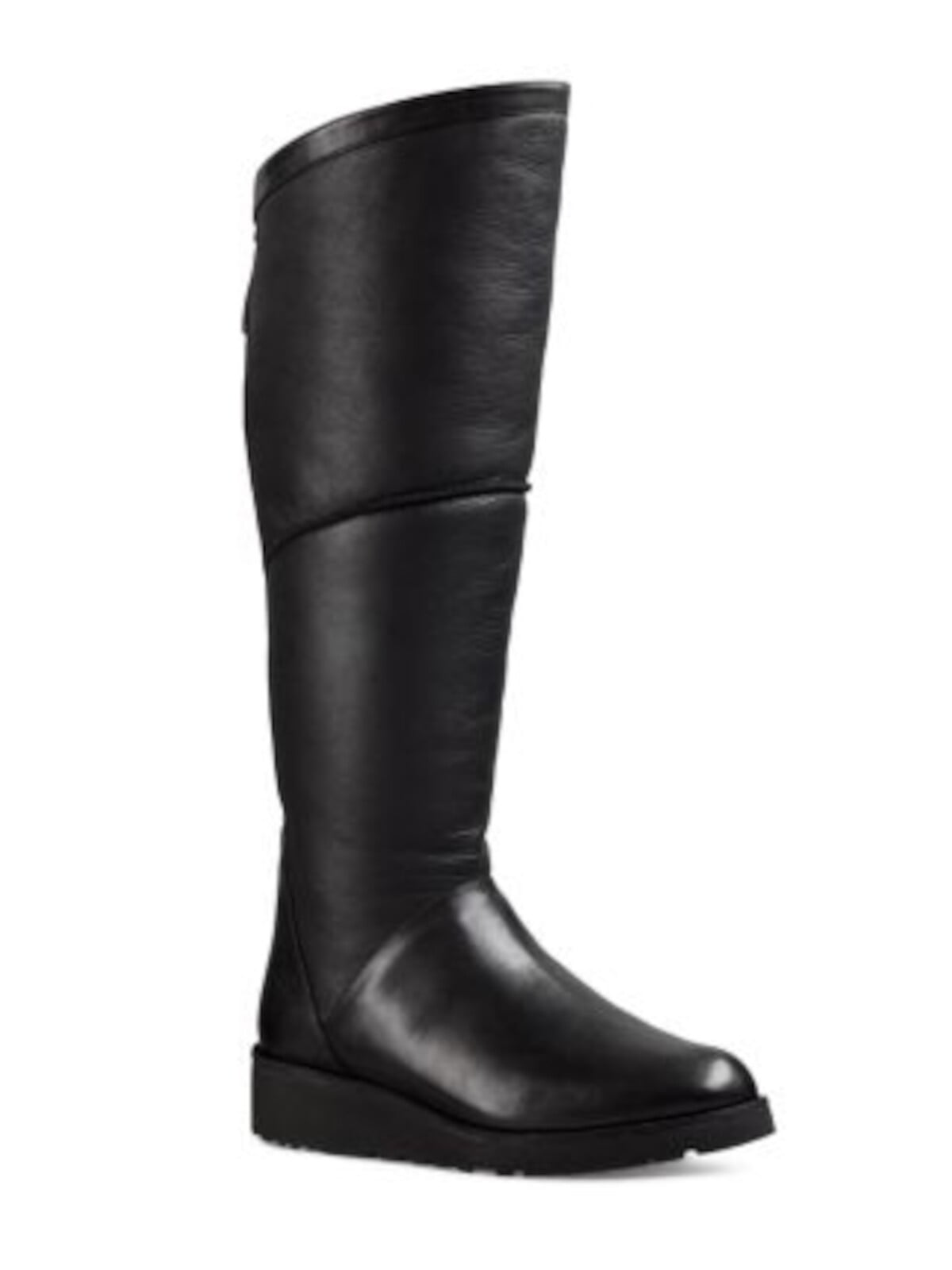 UGG Womens Black Treaded Kendi Round Toe Wedge Zip Up