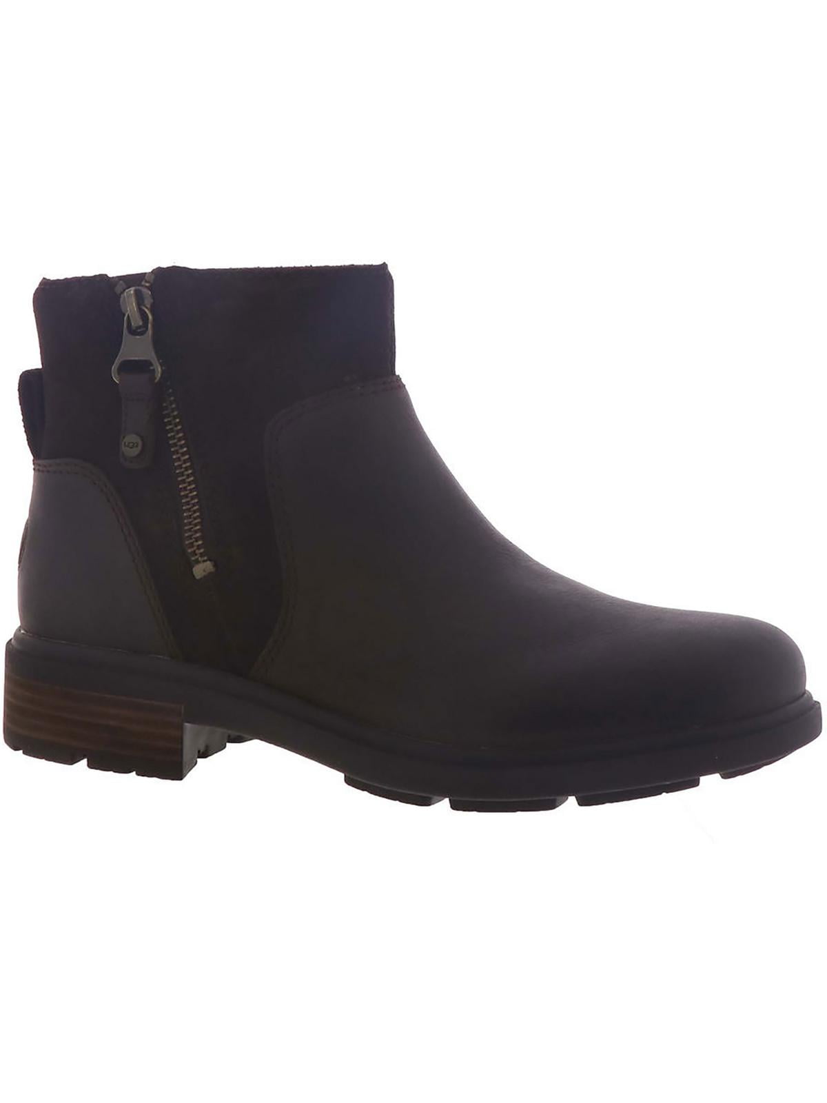 ugg women's black zip leather boot