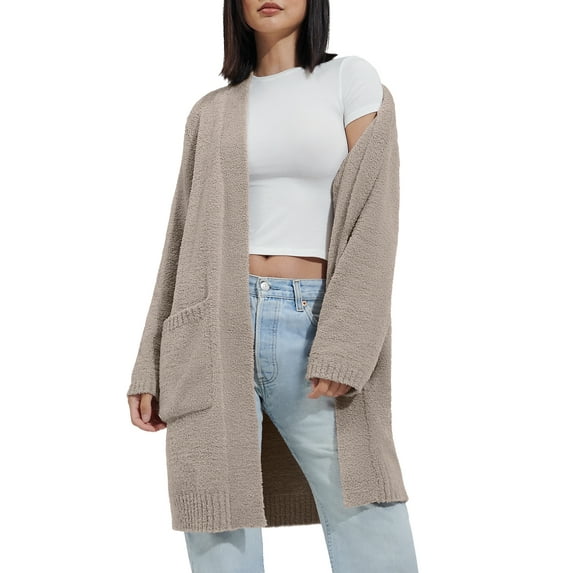 UGG Women's Kallie Long-Sleeve Open-Front Cardigan Granite XS
