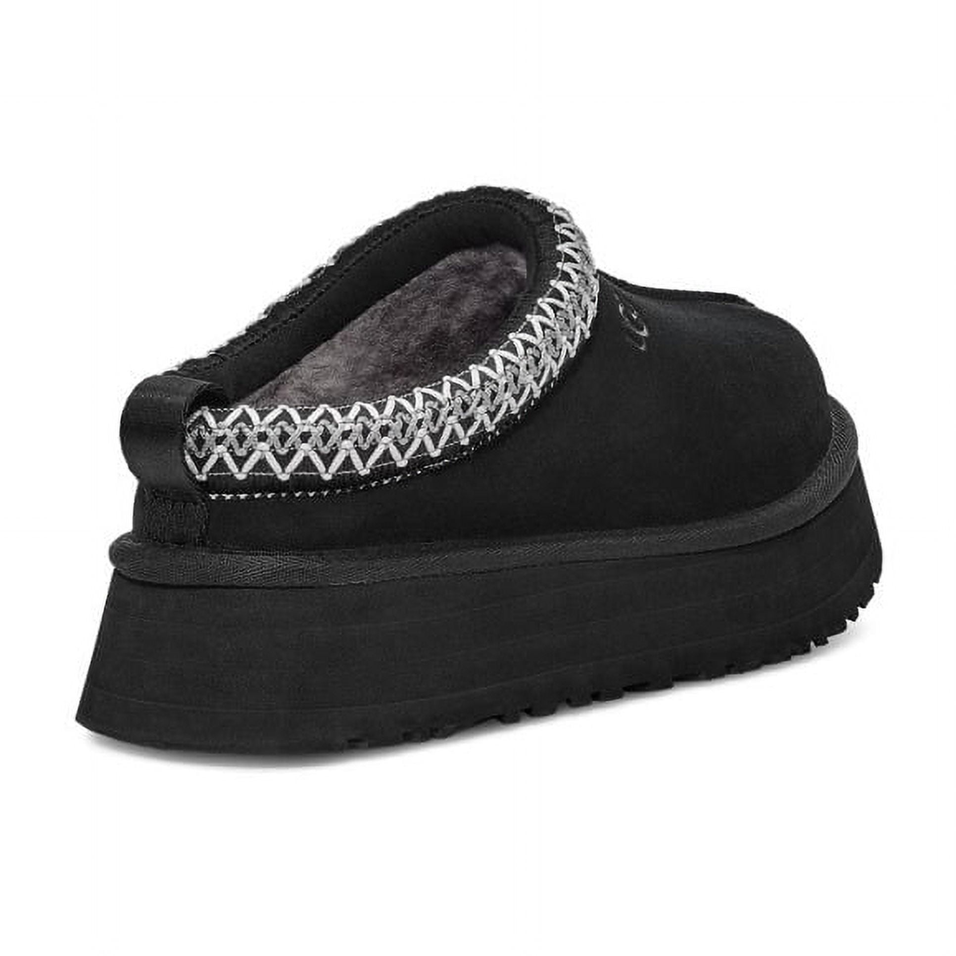 UGG Womens Tazz Platform Clog Black - Suede Braid Shoes, 1122553