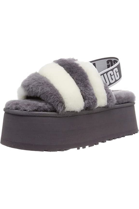 Women's UGG Disco Stripe Slide Gray White (1120875-SWCM) - 10