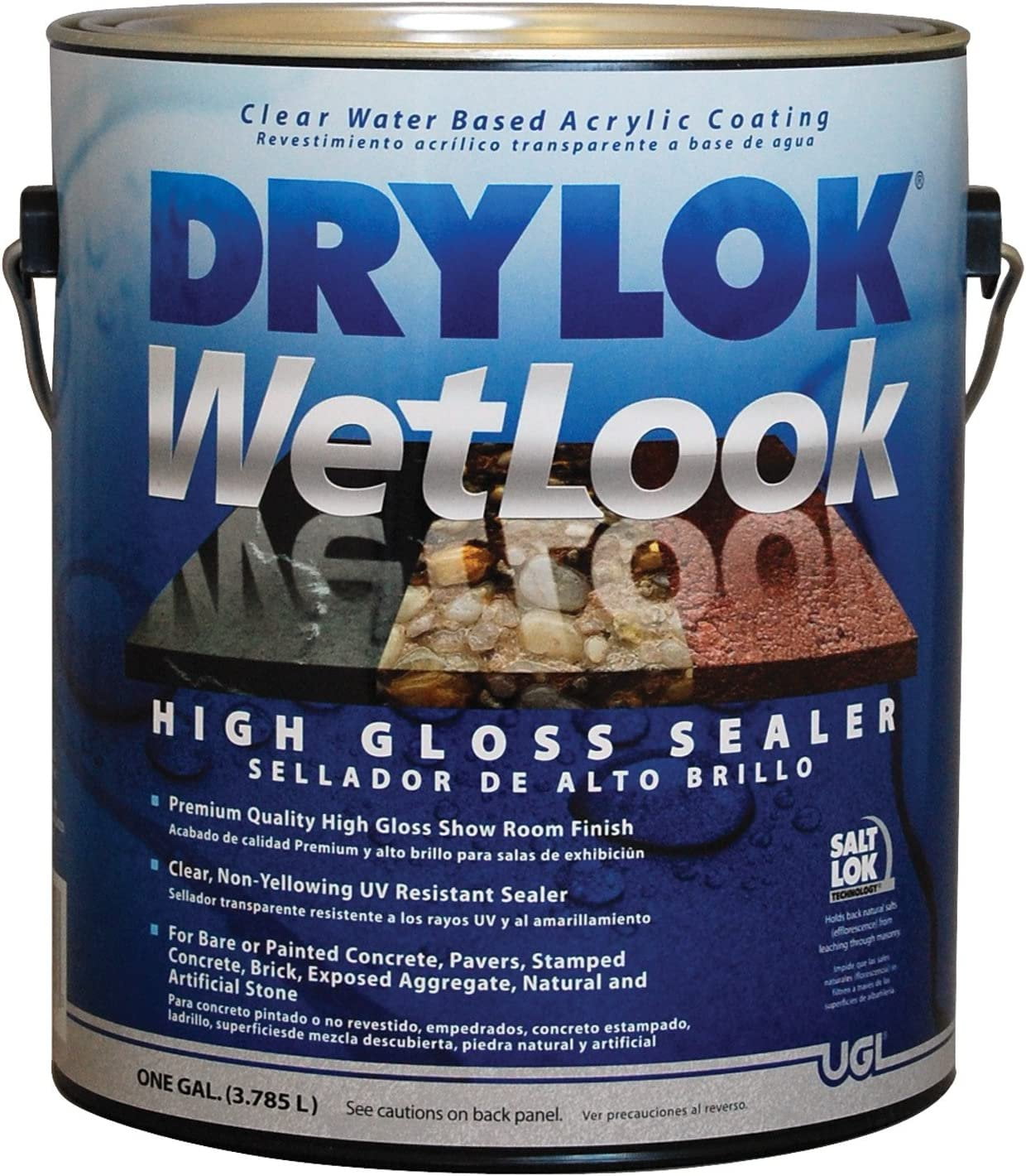 Clear High Gloss Concrete and Masonry Sealer, 1 Gallon