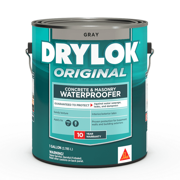 UGL - Drylok - Gray -Basement & Masonry Waterproofer - for Stopping Water Leaks & Dampness - Interior - Exterior Latex Base - Sandy Texture, Tintable 1 Gallon