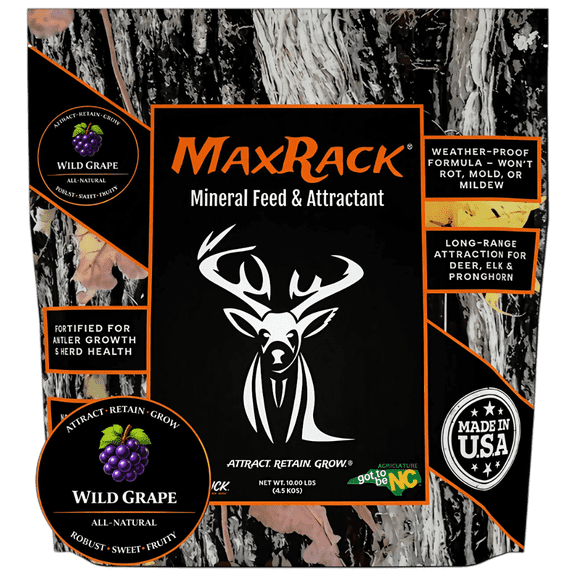 UGLYBUCK MaxRack Deer Mineral Feed & Attractant, Wild Grape Flavor, 10 lb Bag