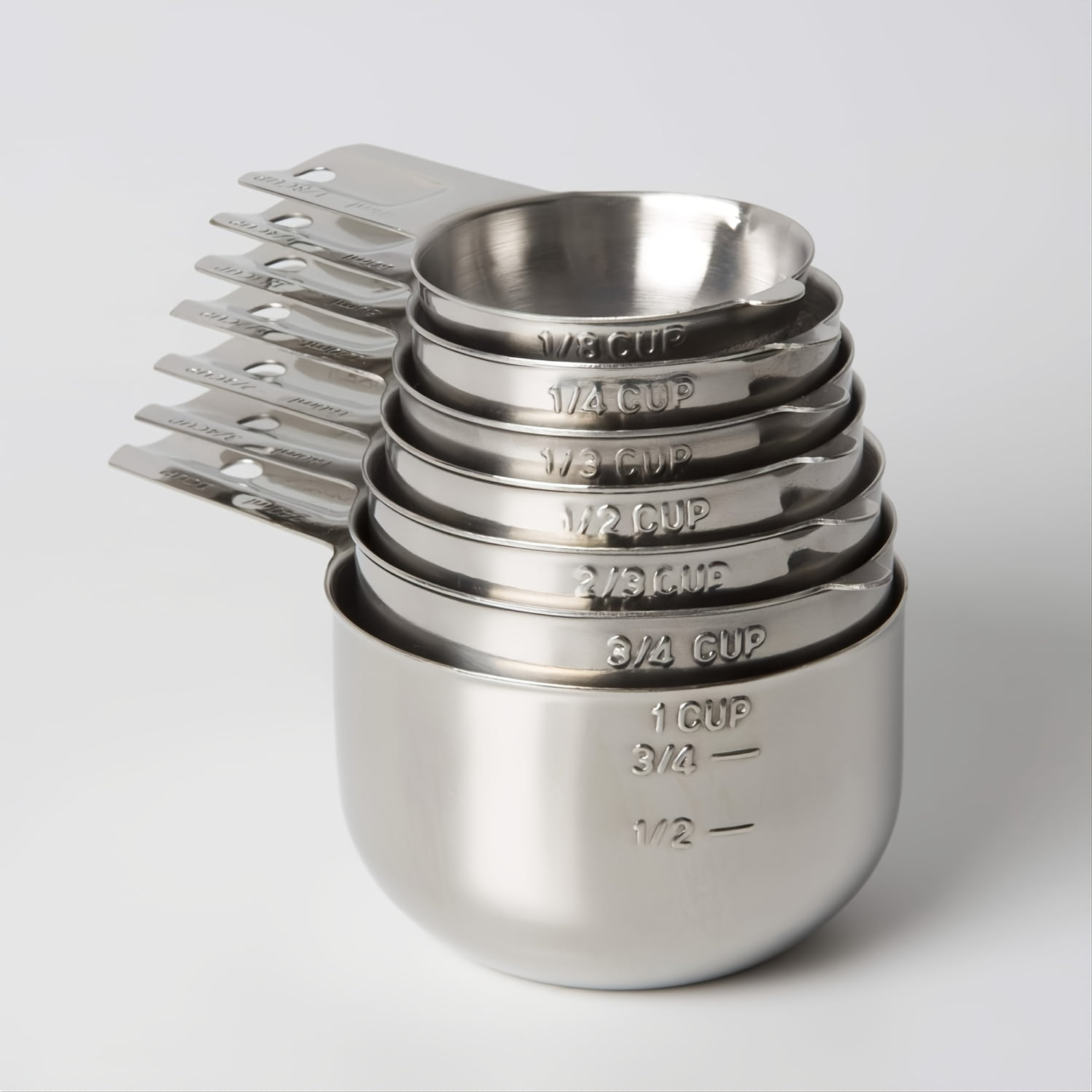 7-Piece Stainless Steel Nesting Measuring Cups Set