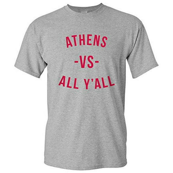 UGP Campus Apparel Athens Vs All Y'all Mens T-Shirt - X-Large - Gray