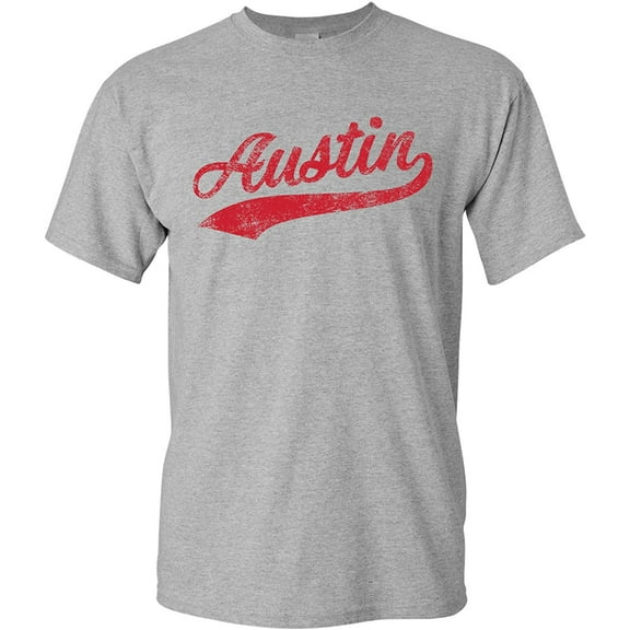 UGP Campus Apparel Austin Baseball Script - T-Shirt - Large - Sport Grey