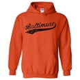 thumbnail image 1 of UGP Campus Apparel Baltimore Baseball Script - Hometown Pride, Pitcher Hoodie - Large - Orange, 1 of 6