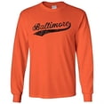 thumbnail image 1 of UGP Campus Apparel Baltimore Baseball Script - Hometown Pride, Pitcher Long Sleeve T Shirt - Medium - Orange, 1 of 6