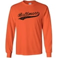 thumbnail image 1 of UGP Campus Apparel Baltimore Baseball Script - Long Sleeve T Shirt - Small - Orange, 1 of 6