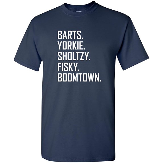 UGP Campus Apparel Barts Yorkie Sholtzy Fisky Boomtown - Funny Hockey T Shirt - Large - Navy