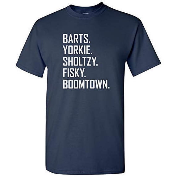UGP Campus Apparel Barts Yorkie Sholtzy Fisky Boomtown - Funny Hockey T Shirt - Small - Navy
