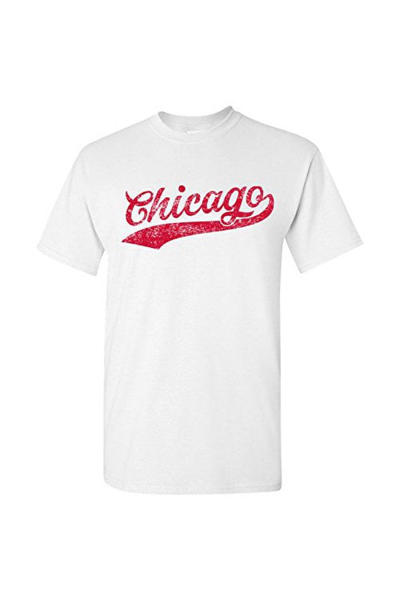 Apparel Chicago City Baseball Script Basic Cotton T-Shirt - Medium - White
