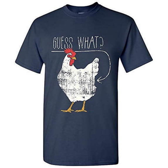 UGP Campus Apparel Chicken Butt - Funny, Graphic T Shirt - Large - Navy