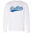 thumbnail image 1 of UGP Campus Apparel Dallas Baseball Script - Hometown Pride, Pitcher Long Sleeve T Shirt - Small - White, 1 of 6