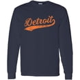 thumbnail image 1 of UGP Campus Apparel Detroit Baseball Script - Hometown Pride, Pitcher Long Sleeve T Shirt - Large - Navy, 1 of 6