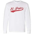 thumbnail image 1 of UGP Campus Apparel El Paso Baseball Script - Hometown Pride, Pitcher Long Sleeve T Shirt - 2X-Large - White, 1 of 6