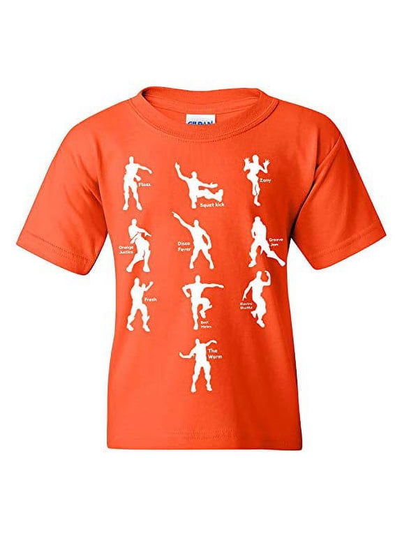 Apparel Emote Dances - Funny Youth T Shirt - X-Large - Orange