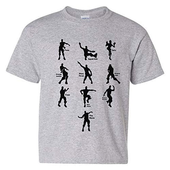 UGP Campus Apparel Emote Dances - Funny Youth T Shirt - X-Large - Sport Grey
