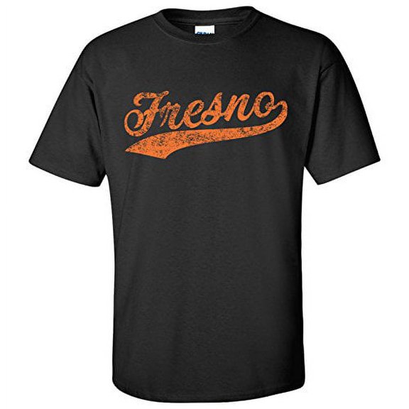 UGP Campus Apparel Fresno City Baseball Script Basic Cotton T-Shirt - 2X-Large - Black