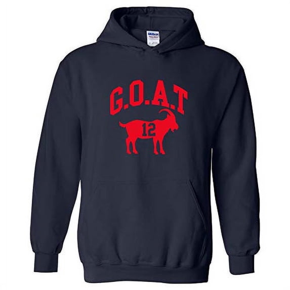 UGP Campus Apparel Goat Greatest of All Time New England Football Hoodie - Large - Navy