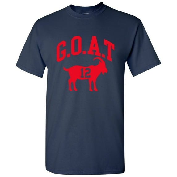 UGP Campus Apparel Goat Greatest of All Time New England Football T Shirt - Small - Navy