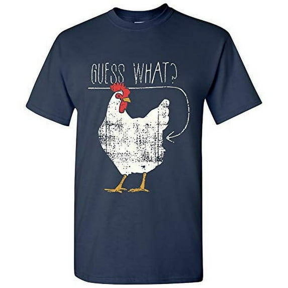UGP Campus Apparel Guess What? Chicken Butt! - Funny, Graphic T Shirt - 2X-Large - Navy