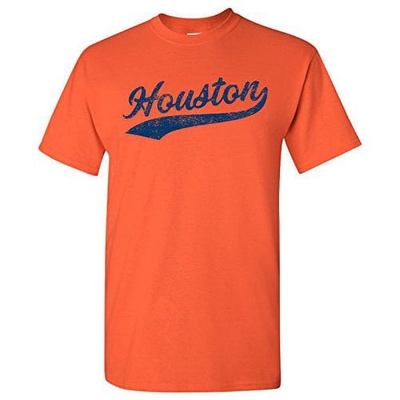 UGP Campus Apparel Houston City Baseball Script T-Shirt - X-Large - Orange