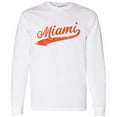 thumbnail image 1 of UGP Campus Apparel Miami Baseball Script - Hometown Pride, Pitcher Long Sleeve T Shirt - X-Large - White, 1 of 6