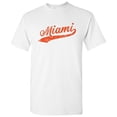 thumbnail image 1 of UGP Campus Apparel Miami City Baseball Script Basic Cotton T-Shirt - 3X-Large - White, 1 of 6
