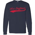 thumbnail image 1 of UGP Campus Apparel New England Baseball Script - Hometown Pride, Pitcher Long Sleeve T Shirt - Large - Navy, 1 of 6