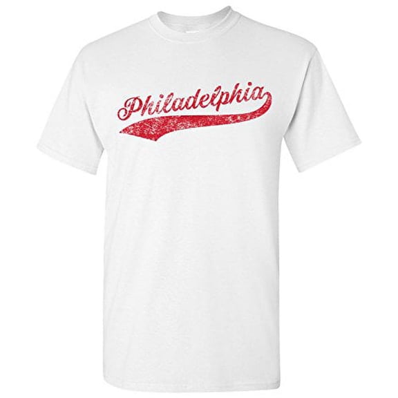 UGP Campus Apparel Philadelphia Baseball City Script Basic Cotton T-Shirt - 2X-Large - White