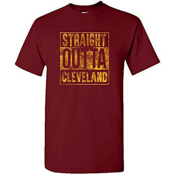 UGP Campus Apparel Straight Outta Cleveland Basic Cotton T-Shirt - Large - Garnet