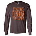 thumbnail image 1 of UGP Campus Apparel Straight Outta Cleveland Long Sleeve T-Shirt - Small - Brown, 1 of 6