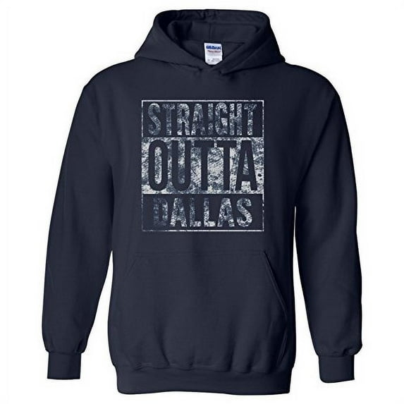 UGP Campus Apparel Straight Outta Dallas - Texas Football Hometown Pride Hoodie - Large - Navy