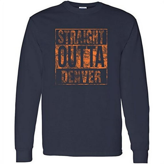 UGP Campus Apparel Straight Outta Denver Long Sleeve T-Shirt - 2X-Large - Navy