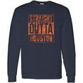 thumbnail image 1 of UGP Campus Apparel Straight Outta Houston Long Sleeve T-Shirt - Medium - Navy w/Orange Print, 1 of 6