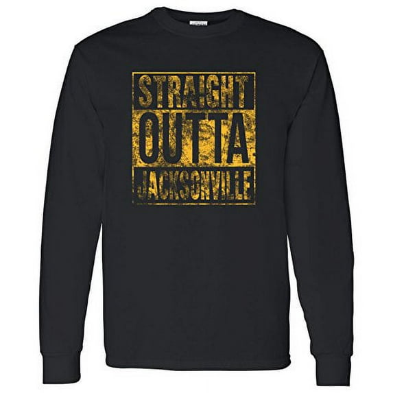 UGP Campus Apparel Straight Outta Jacksonville Long Sleeve T-Shirt - X-Large - Black