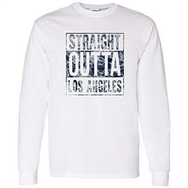 UGP Campus Apparel Straight Outta Los Angeles - LA Football Pride Long Sleeve T Shirt - Medium - White