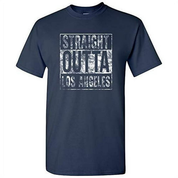 UGP Campus Apparel Straight Outta Los Angeles - LA Football Pride T Shirt - 3X-Large - Navy w/White Print
