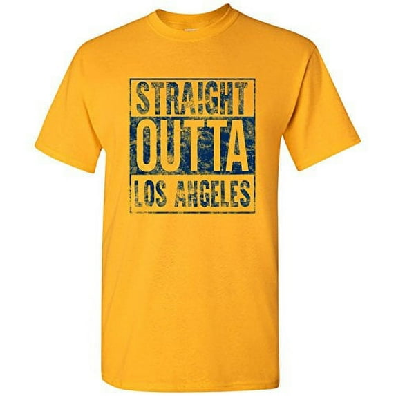UGP Campus Apparel Straight Outta Los Angeles T-Shirt - Large - Gold