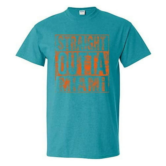 UGP Campus Apparel Straight Outta Miami - Miami Football T Shirt - 2X-Large - Antique Jade Dome
