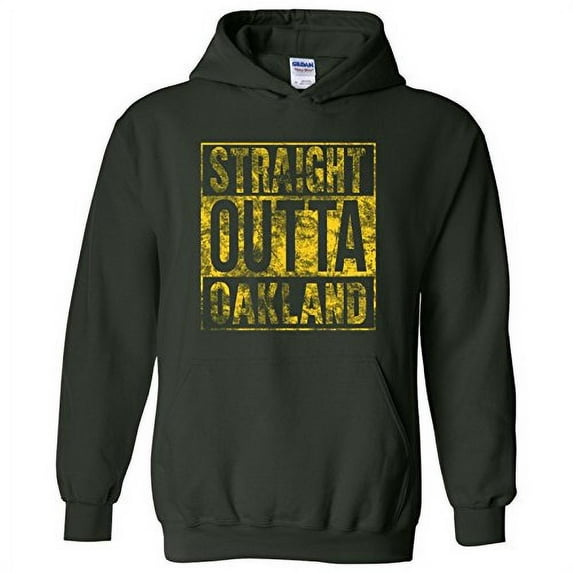 UGP Campus Apparel Straight Outta Oakland - California Baseball Hometown Pride Hoodie - 3X-Large - Forest