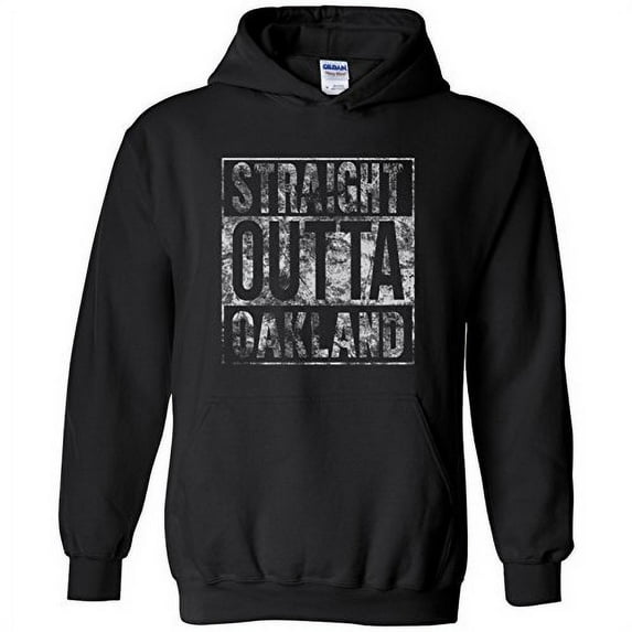UGP Campus Apparel Straight Outta Oakland - California Football Hometown Pride Hoodie - Medium - Black