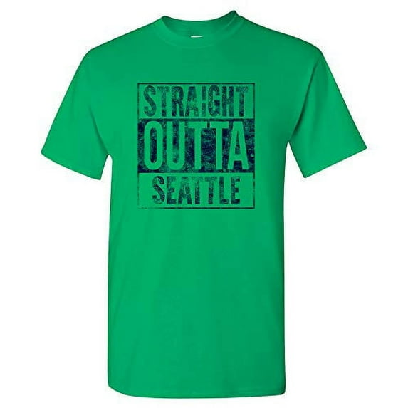 UGP Campus Apparel Straight Outta Seattle - Seattle Football T Shirt - Large - Irish Green