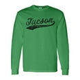 thumbnail image 1 of UGP Campus Apparel Tucson Baseball Script - Hometown Pride, Pitcher Long Sleeve T Shirt - 2X-Large - Green, 1 of 6